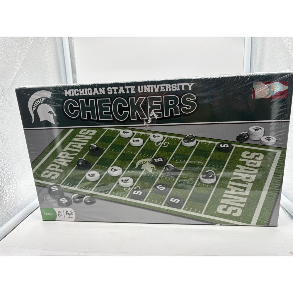 MSU Spartans NCAA Football Checkers Board Game MasterPieces Factory Sealed New